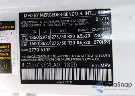 2020 Mercedes-Benz Gle 350 4Matic from USA, damaged, VIN 4JGFB4KE2LA011855